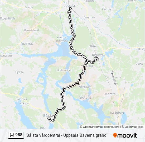 988 bus Line Map