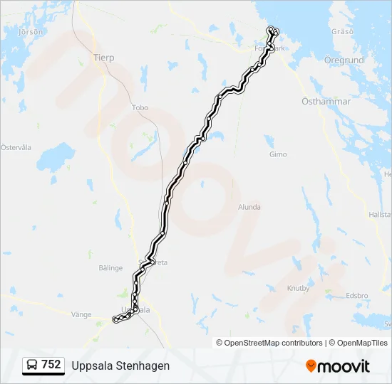 752 Bus Line Map