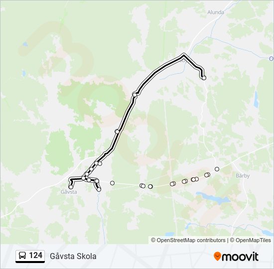 124 bus Line Map