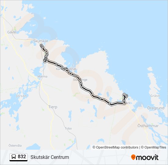 832 bus Line Map