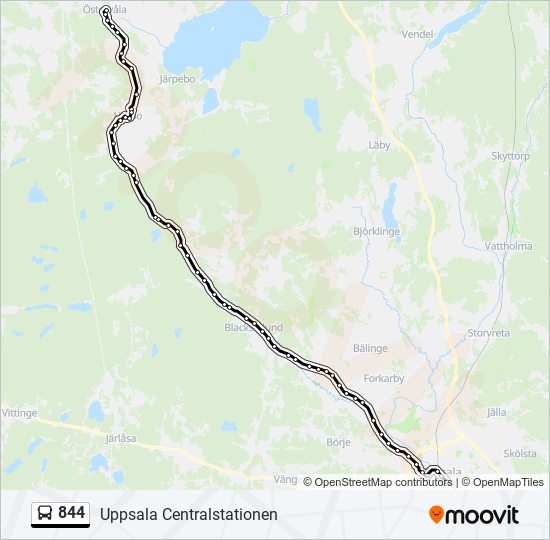 844 bus Line Map