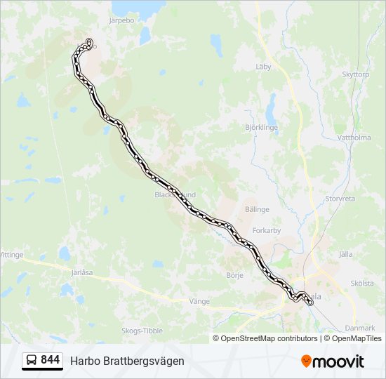 844 bus Line Map