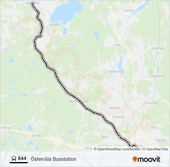 844 bus Line Map