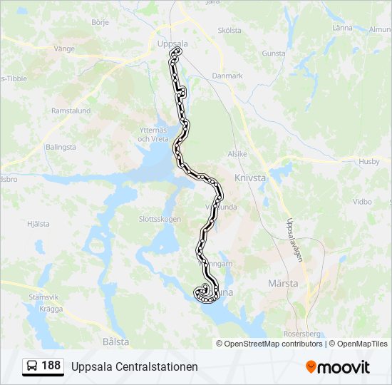 188 bus Line Map