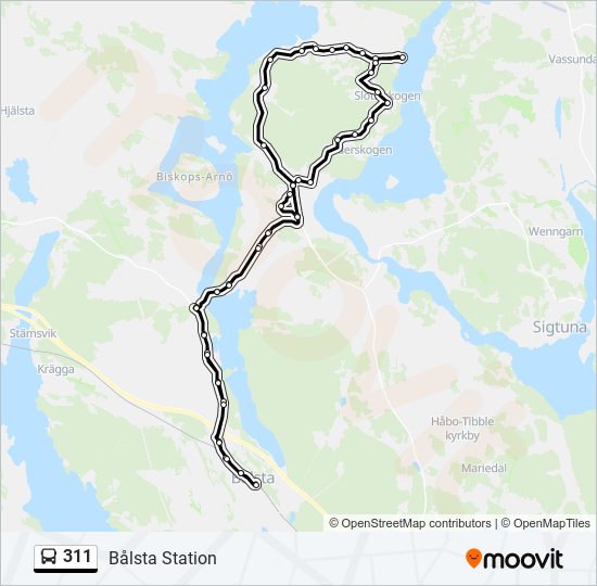 311 bus Line Map