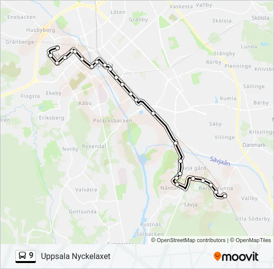 9 Bus Line Map