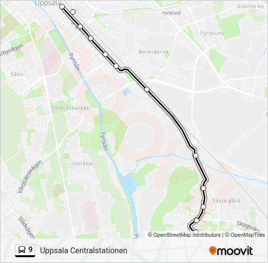 9 Bus Line Map