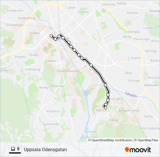 9 bus Line Map