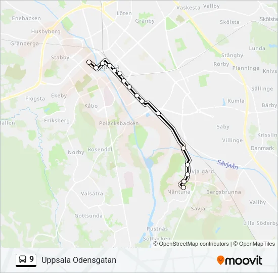 9 Bus Line Map