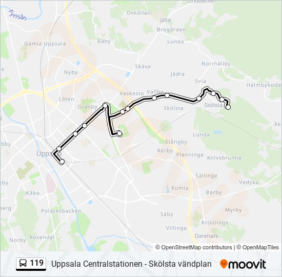 119 bus Line Map