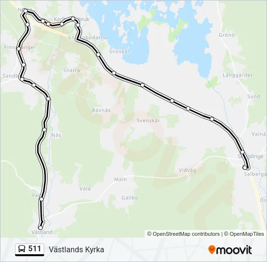 511 Bus Line Map