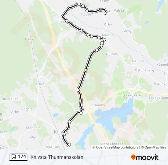 174 bus Line Map