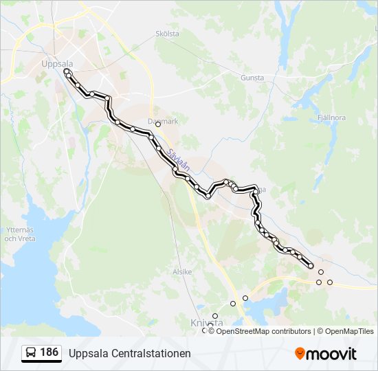 186 bus Line Map