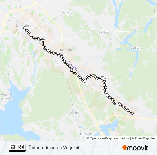 186 bus Line Map