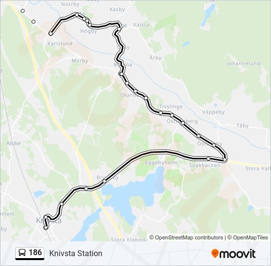 186 bus Line Map