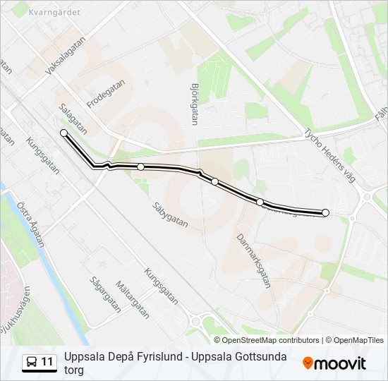 11 bus Line Map