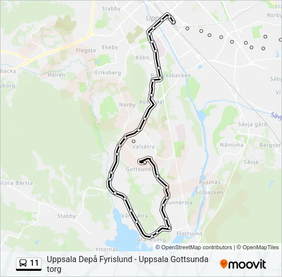 11 Bus Line Map
