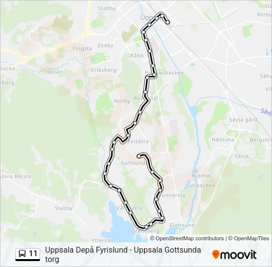 11 Bus Line Map