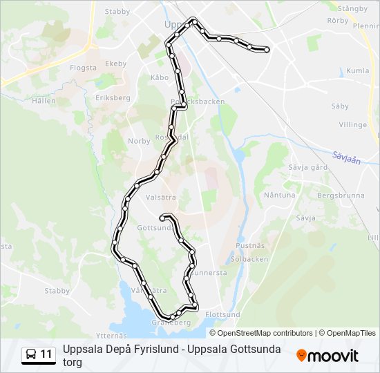 11 bus Line Map