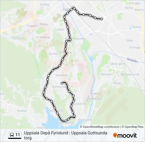 11 Bus Line Map