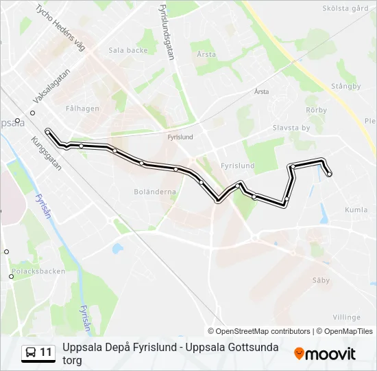11 Bus Line Map