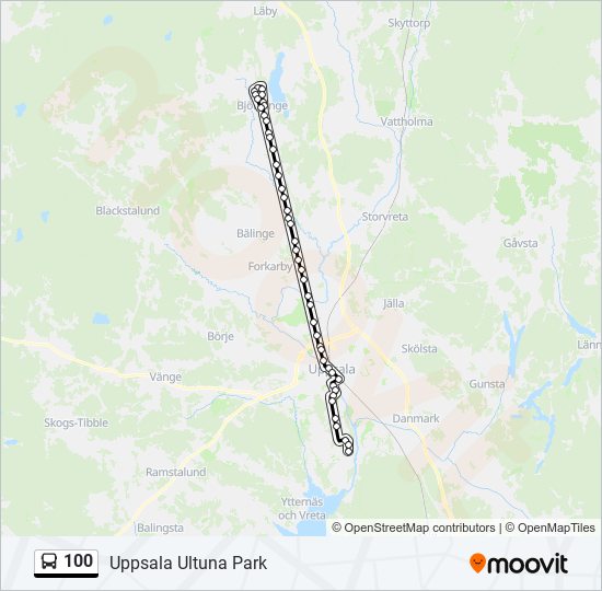 100 bus Line Map