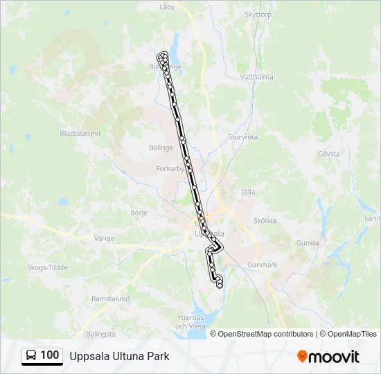 100 Bus Line Map