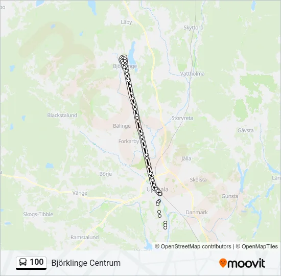 100 Bus Line Map