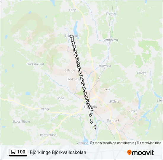 100 Bus Line Map