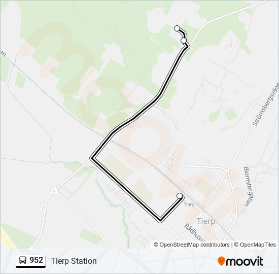 952 bus Line Map