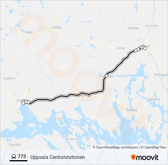 773 bus Line Map