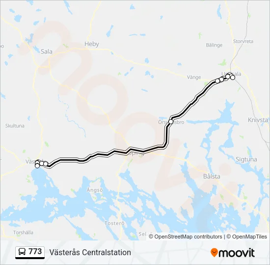 773 Bus Line Map