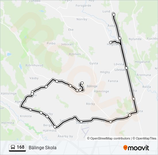 168 bus Line Map