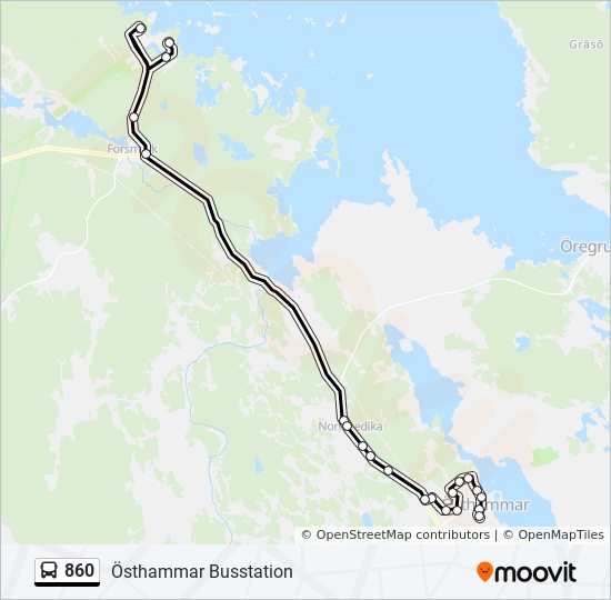 860 bus Line Map