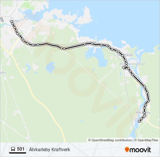 501 bus Line Map