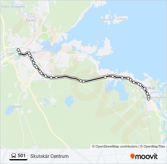 501 bus Line Map