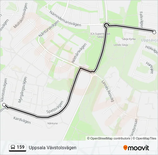 159 Bus Line Map