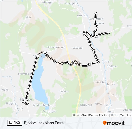 162 bus Line Map