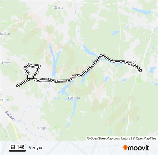 148 bus Line Map