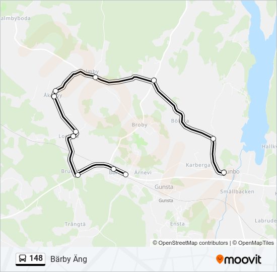 148 bus Line Map