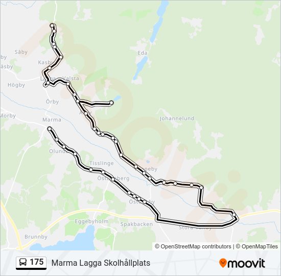 175 bus Line Map