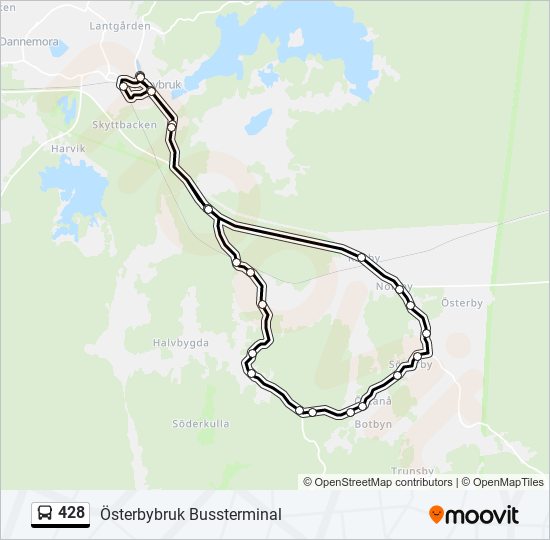 428 bus Line Map