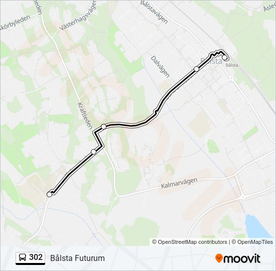 302 bus Line Map