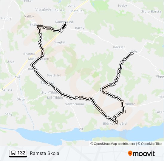 132 bus Line Map