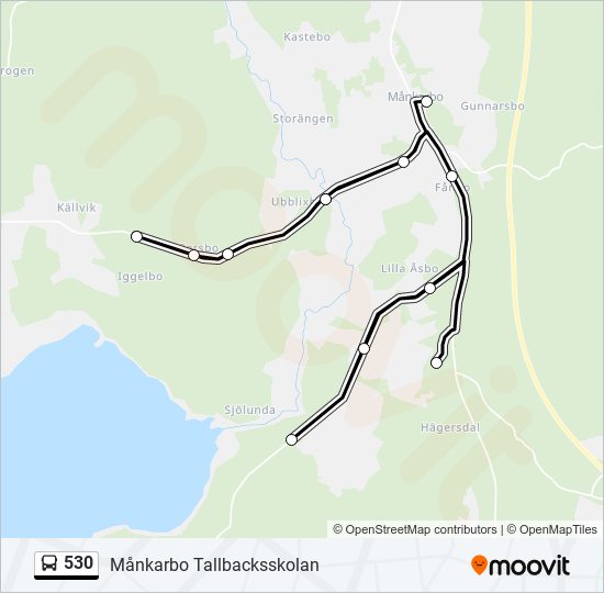 530 bus Line Map