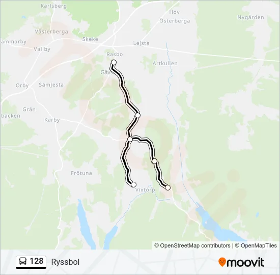 128 Bus Line Map