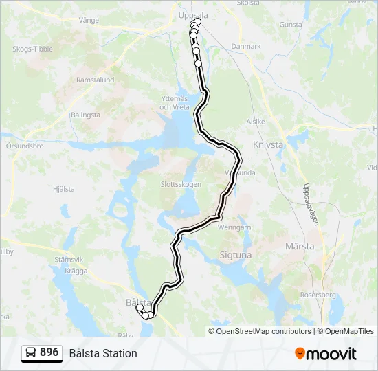 896 Bus Line Map