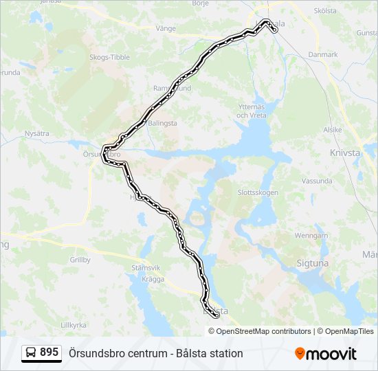 895 bus Line Map