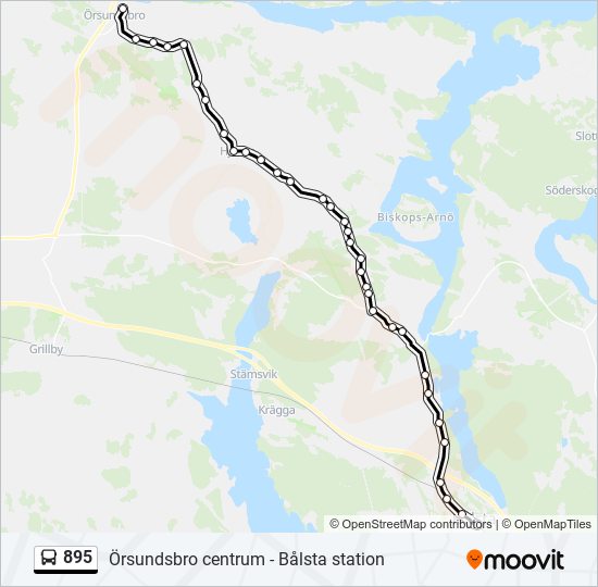 895 bus Line Map