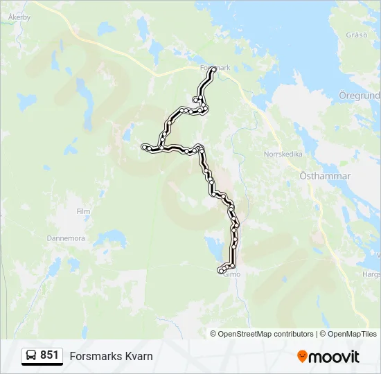 851 Bus Line Map
